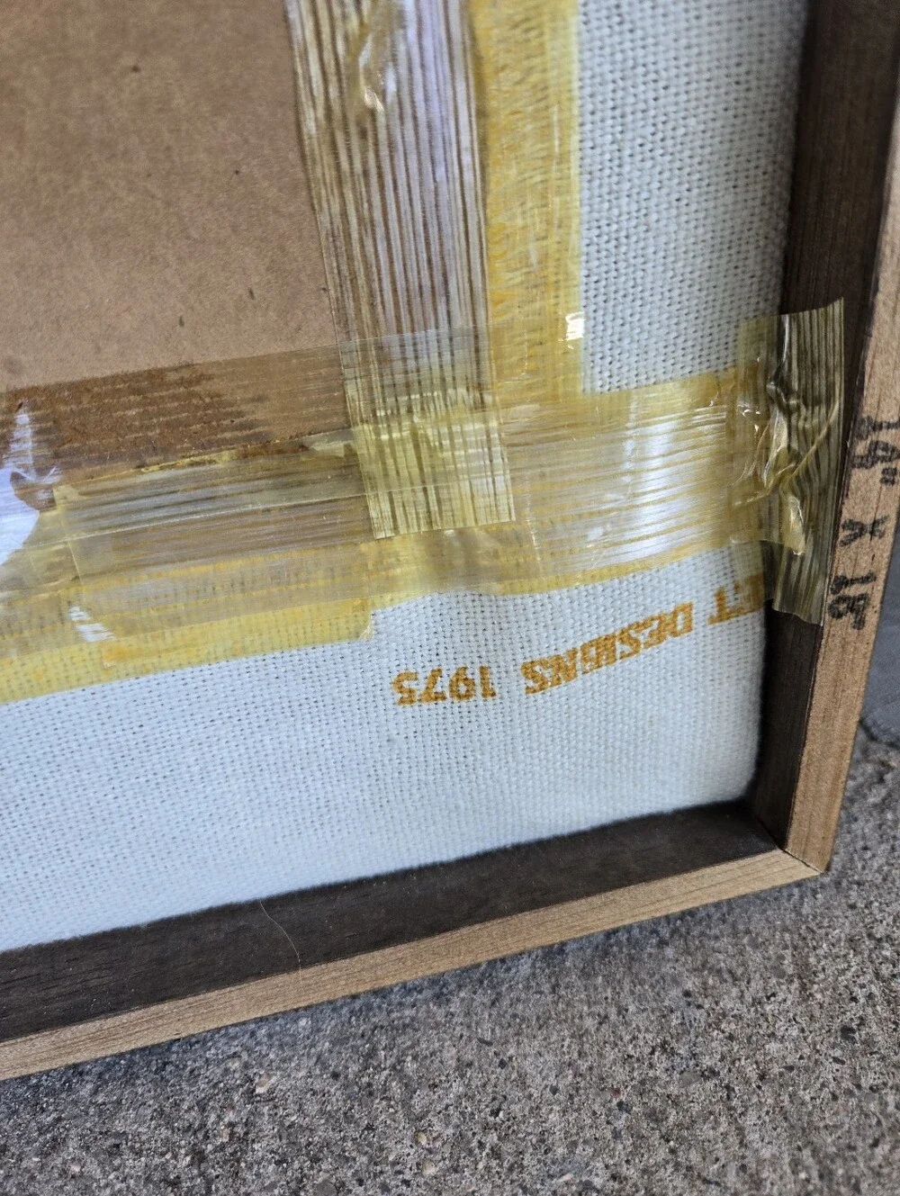18.5x15 Framed Vintage 70s crewel embroidery wall art piece 